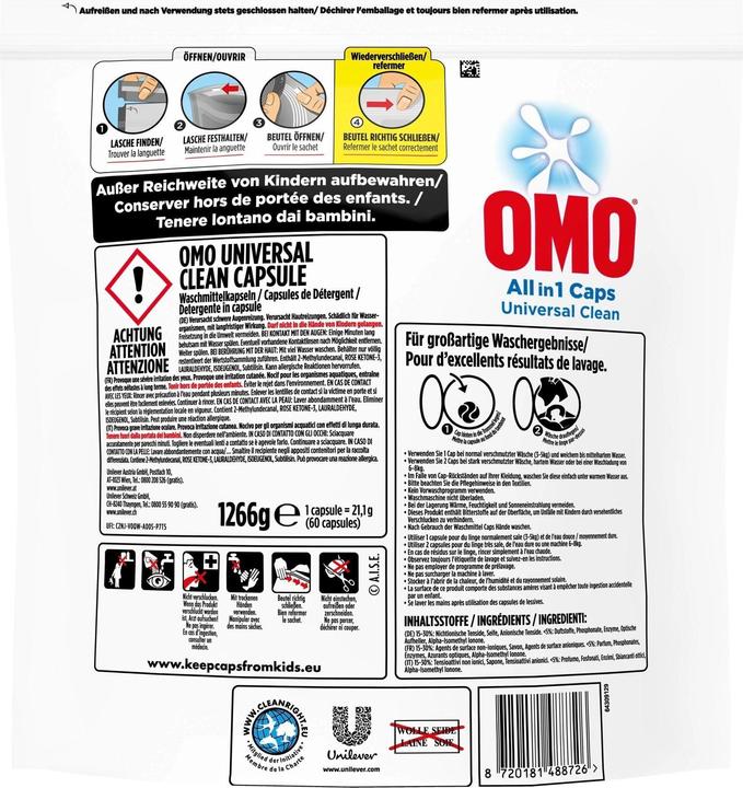 Immagine prodotto OMO Universal Clean (60 Cicli di lavaggio, Detergente liquido)