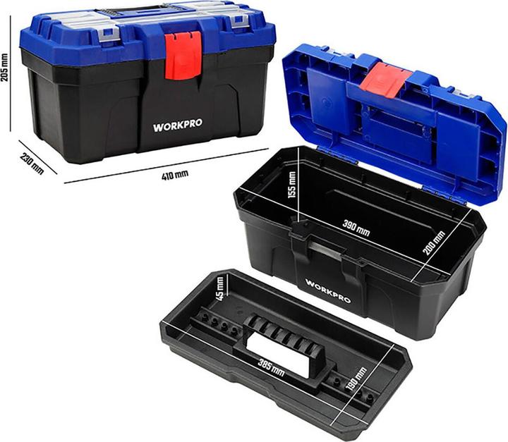 Produktbild Workpro Werkzeugkasten PVC Kunststoff 41 x 23 x 20,5 cm