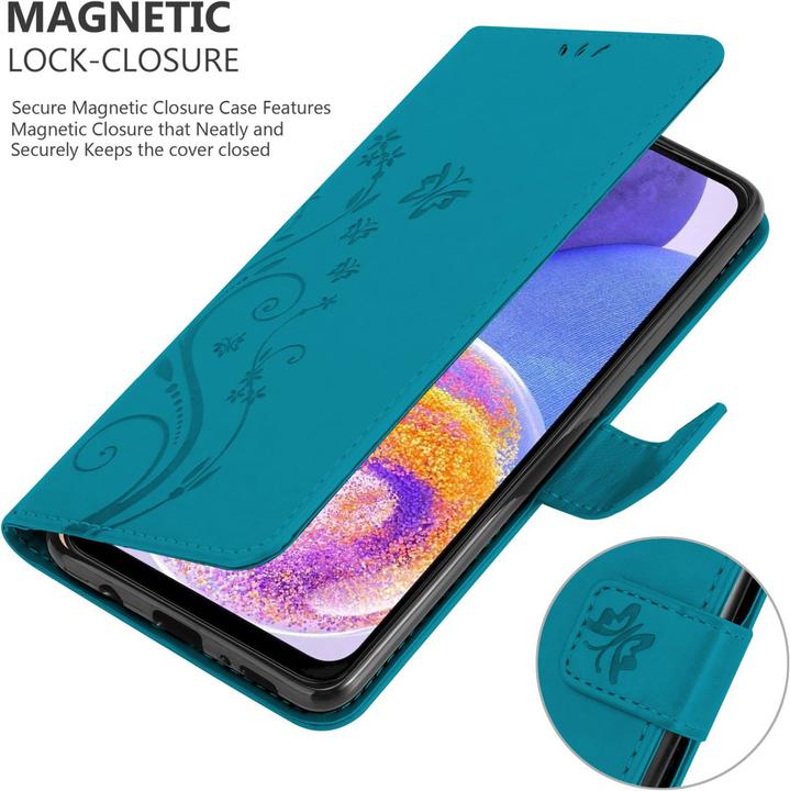 Actual product image Cadorabo Flower Book Case for Samsung Galaxy A23 4G (Samsung Galaxy A23)