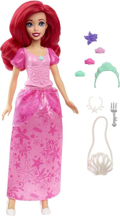 Actual product image Disney Princess dress-up fun Ariel fashion doll with signature dress and 9 accessories