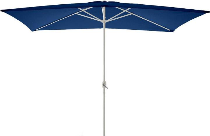 VCM Sonnenschirm eckig 2x3m Blau mit Kurbel Marktschirm Rechteckschirm Sonnenschutz