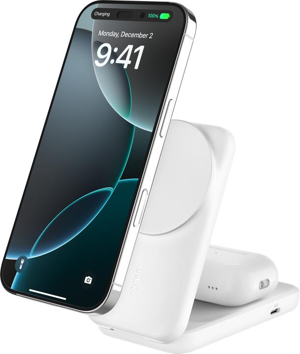 Produktbild Belkin UltraCharge 2-in-1 Qi2 Ladestation (25 W)