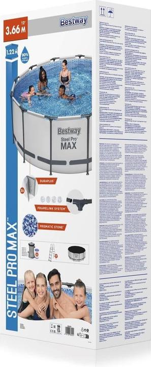 Actual product image Bestway Steel Pro Max installation pool complete set (366 x 122 cm)