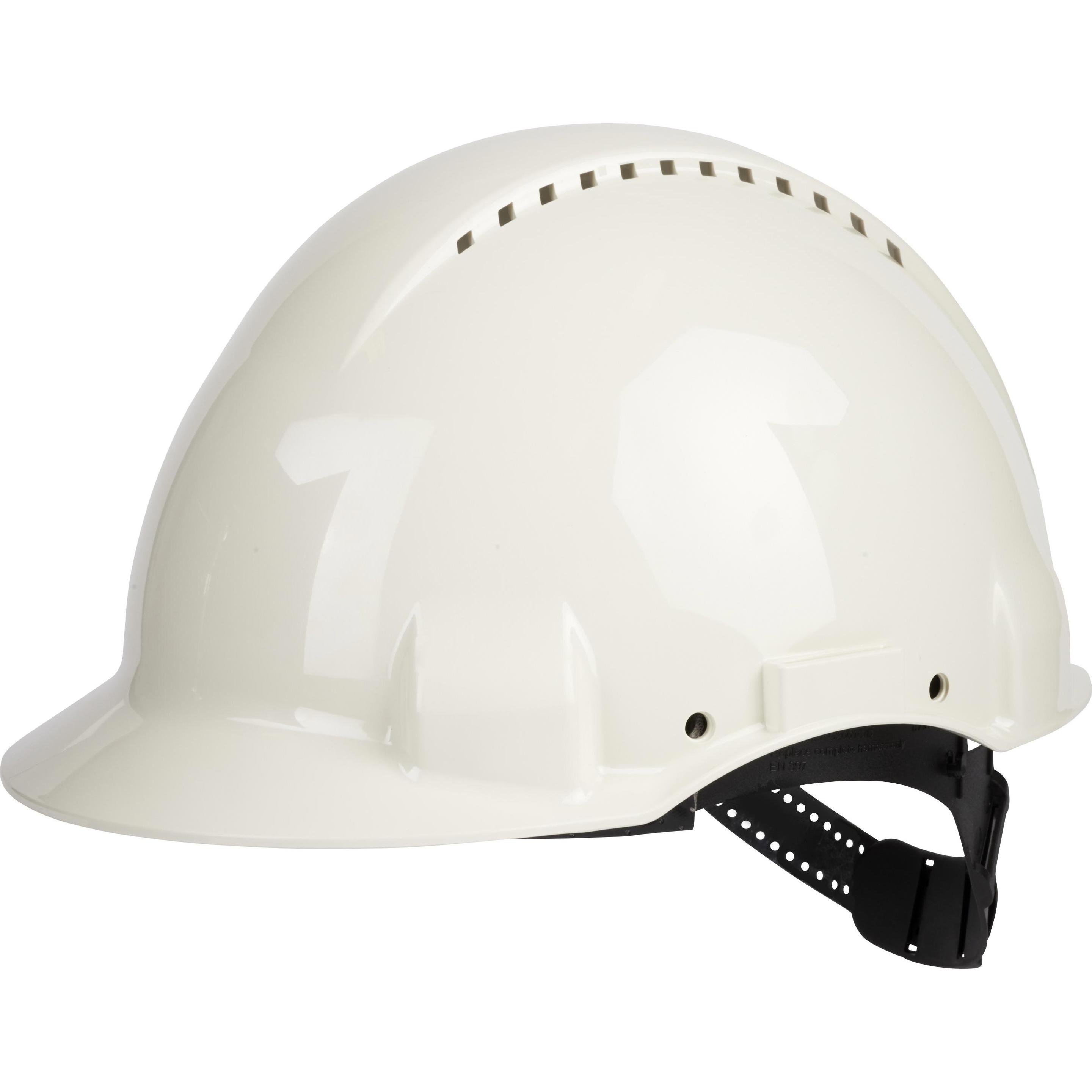 3M, Kopfschutz, Schutzhelm G3000 belüftet, mit Uvicator™ Sensor, Pinlock, Schweissband, weiss (54 - 62 cm)