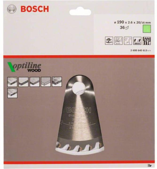 Actual product image Bosch Professional Zubehör PRO Wood circular saw blade, 190 x 2.6 x 20 mm