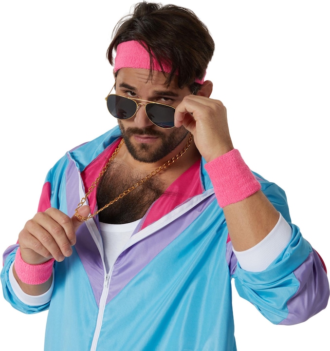 Produktbild tectake Herrenkostüm Retro 80er 90er Jahre Jogginganzug Set (XL)