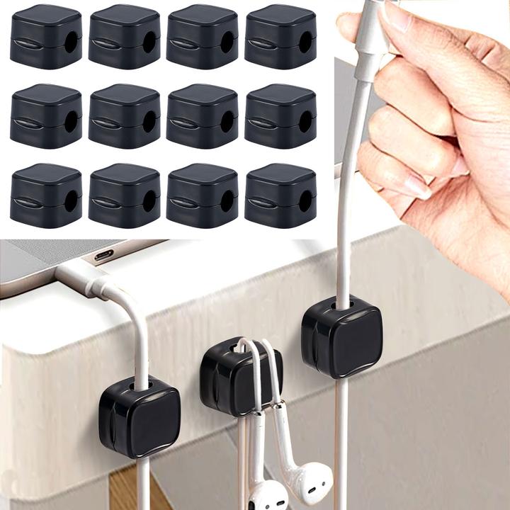 Actual product image Ideoon 12er-Set Kabelorganizer mit Magnetclip, schwarz