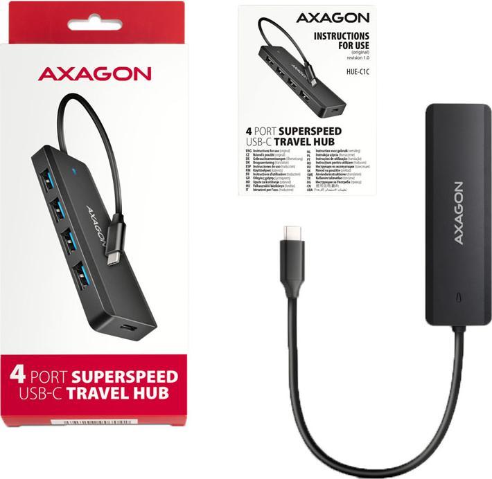 Produktbild Axagon HUE-C1C 4-Port-5-Gbit (USB-C, 4 Ports)