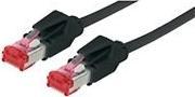 Image du produit Tecline Câble patch S/FTP, PiMF, Cat 6, noir, 1,0 m sans halogène, avec câble Draka et connecteurs Hiroso (S/FTP, CAT6, 1 m)