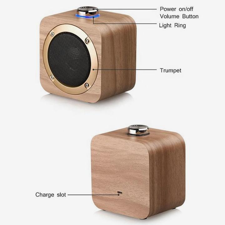 Produktbild PhoneLook Kabelloser Bluetooth 4.2 Lautsprecher im Retro -Look 5W 1+1 Stereo Sound (Stromversorgung über USB)