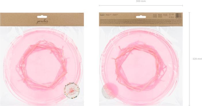 Actual product image Partydeco Organza pouches, pink, 25cm (1 pkt / 10 pc.) (10 Piece)