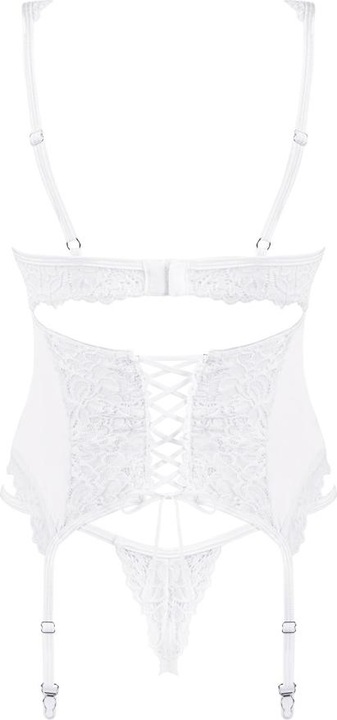 Actual product image Obsessive Lace suspender chemise with high leg cut plus thong (S, M, S/M)