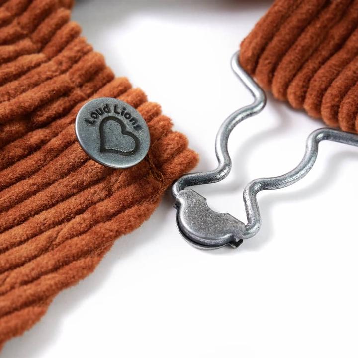 Produktbild vidaXL Kinder-Latzkleid Cord Rosa 128,Material: 100 (128)