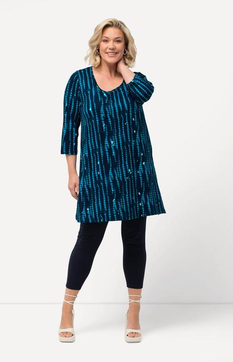 Immagine prodotto Ulla Popken Maglia lunga con scollo a girocollo, maniche a 3/4 e fantasia batik (50, 52)