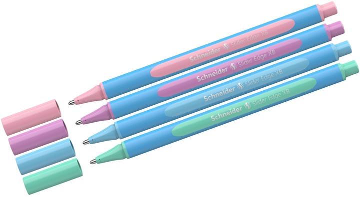 Actual product image Schneider Biros Slider Edge Pastel XB PU=4 pieces (rose/lilac/blue/mint) Blister (Mint, Blue, Lilac, Rose, 4 x)