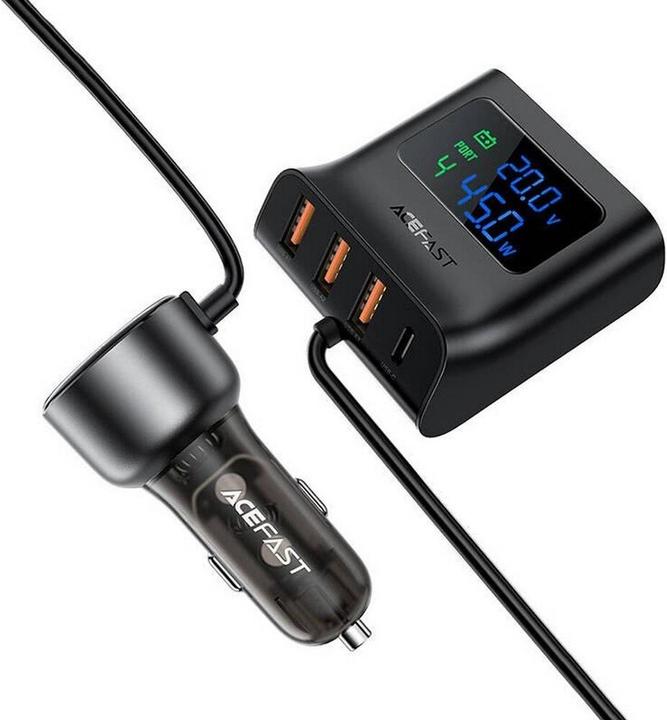 Image du produit Acefast Chargeur de voiture USB-A USB-C B11 138 W avec 6 ports - Noir