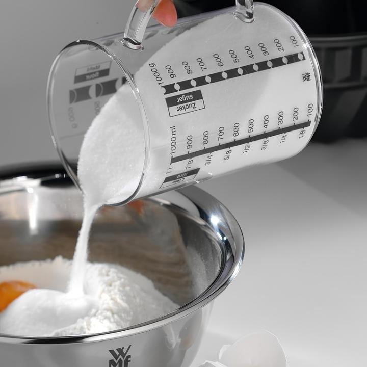 Produktbild WMF Messbecher 1,0l Skalierung 4 Masseinheiten Gourmet hitzebeständiges Glas (1000 ml)