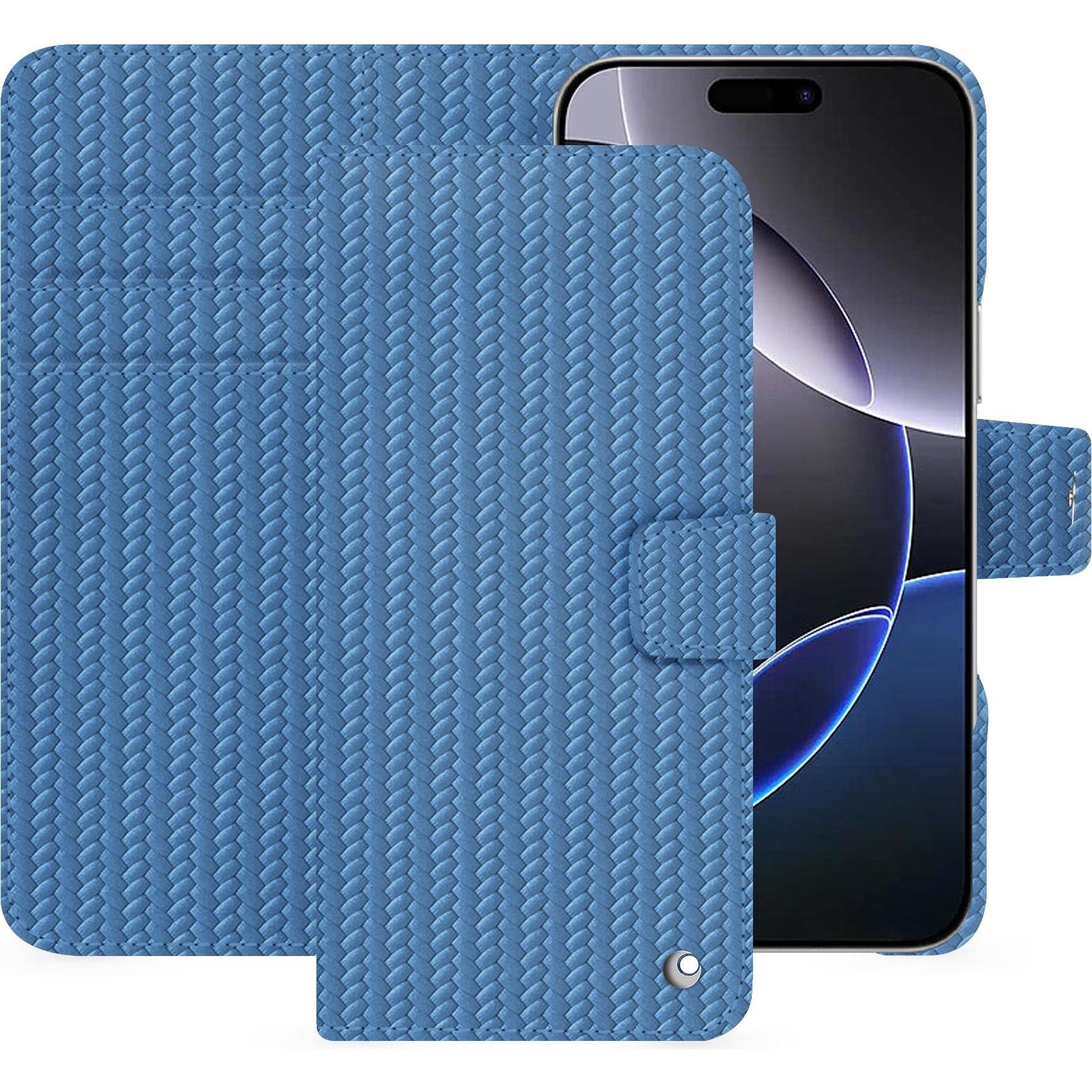 Noreve Lederschutzhülle Apple iPhone 16 Pro Max (Apple iPhone 16 Pro Max), Smartphone Hülle, Blau