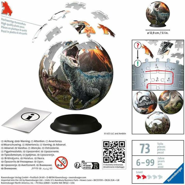 Produktbild Ravensburger Puzzle-Ball Jurassic World (72 Teile)