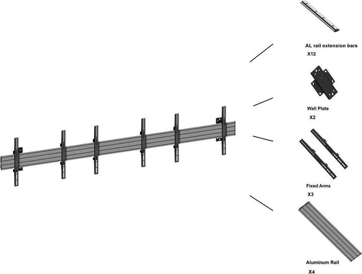 Produktbild Multibrackets M Wallmount Pro MBW3U Fixed Silver