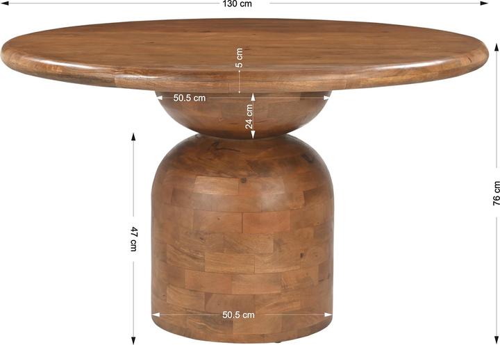 Actual product image SIT Möbel Mango Natural (130 x 130 cm)