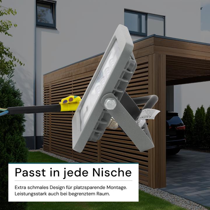 Produktbild Luxula LED-Fluter, EEK: F, 20W, 1800lm, 4000K, IP65, grau (1800 lm, IP65)