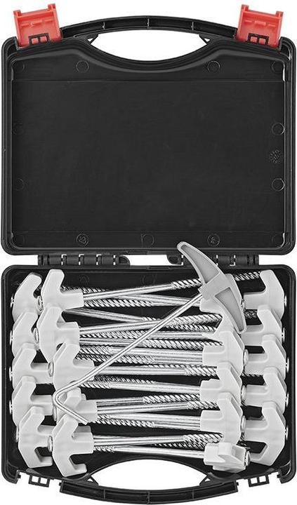 Immagine prodotto ProPlus Picchetto per tenda 20 cm in metallo resistente con gancio in plastica - set di 20 pezzi in astuccio