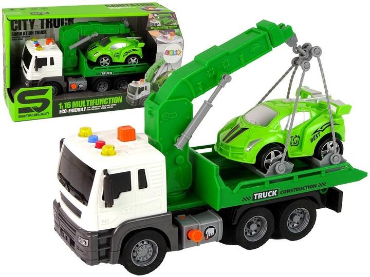 Actual product image Lean Toys Abschleppwagen mit 1:16 Sound, grün