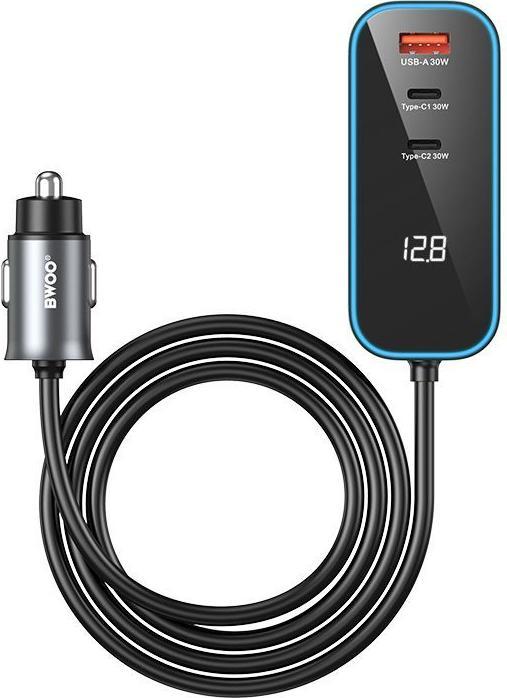 Produktbild Bwoo CC107 PD car charger 1x USB-C - USB-A port 30W black