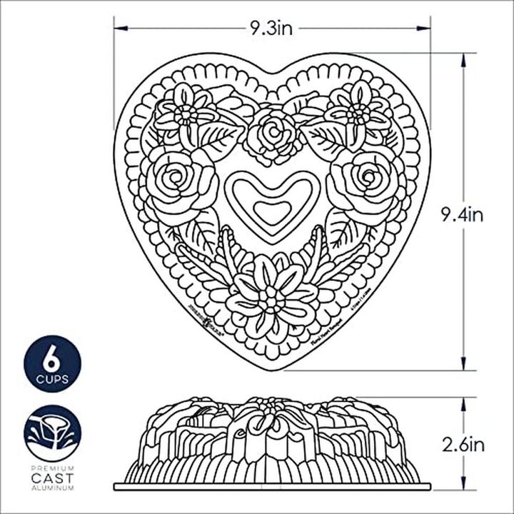 Produktbild Nordic Ware Motivbackf. Fl.Heart Bundt Pan (24 cm)