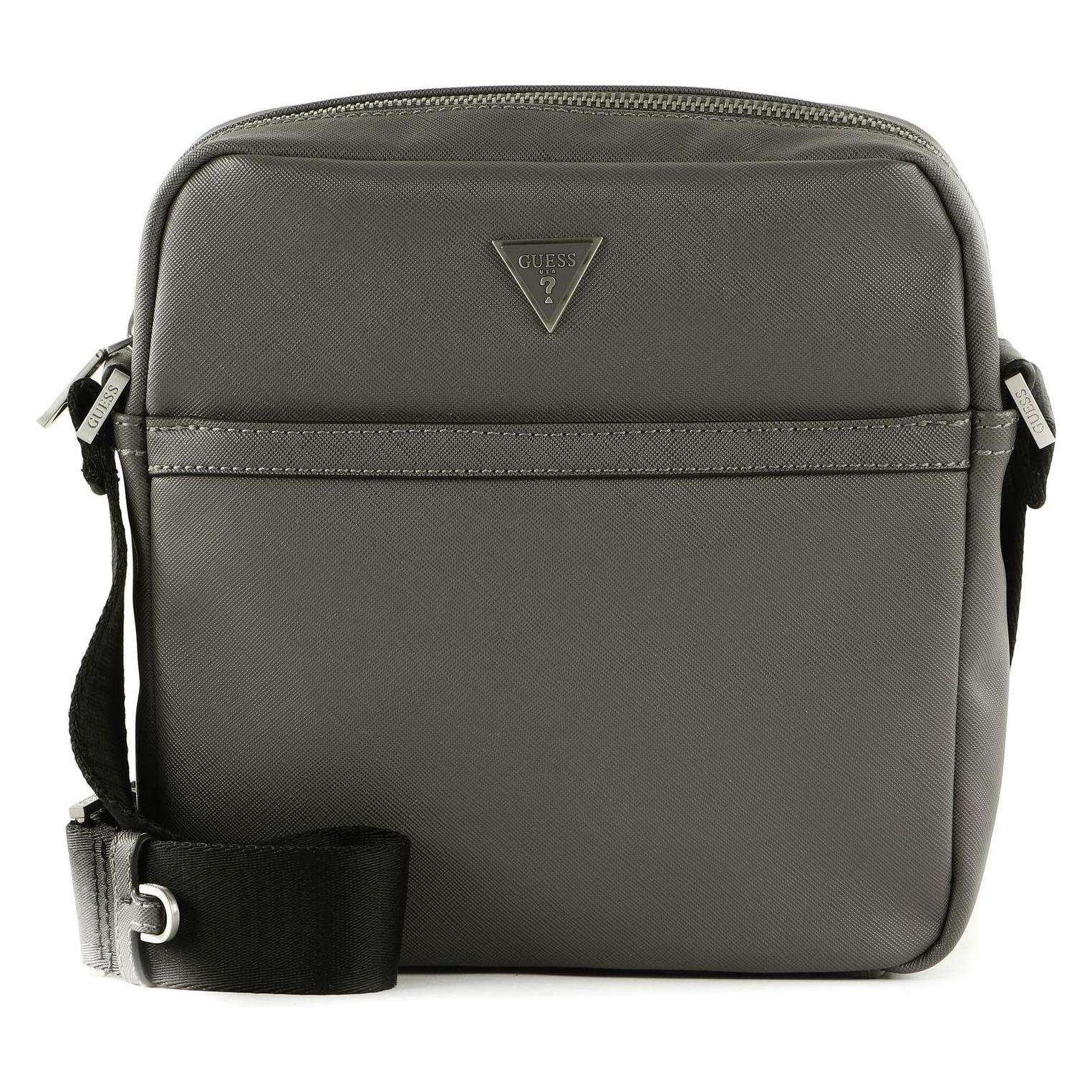 Guess, Herren, Handtasche, Certosa Saffiano Top Zip Xbody Flat, Grau