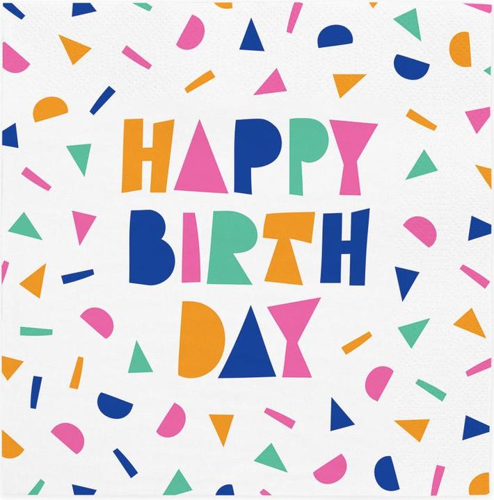 Produktbild Globos Europe Happy Birthday Servietten (20 Stk., 33 x 33 cm)