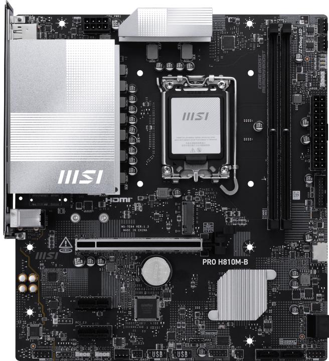 Produktbild MSI PRO H810M-B (H810,S1851,mATX,DDR5) (LGA 1851, Intel H810, mATX)