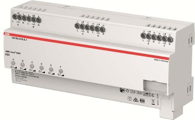 Immagine prodotto Busch-Jaeger Dimmer LED 6x315 W/VA UD/S6.315.2.1 Attuatori dimmer universali KNX REG (Attuatore dimmerabile)