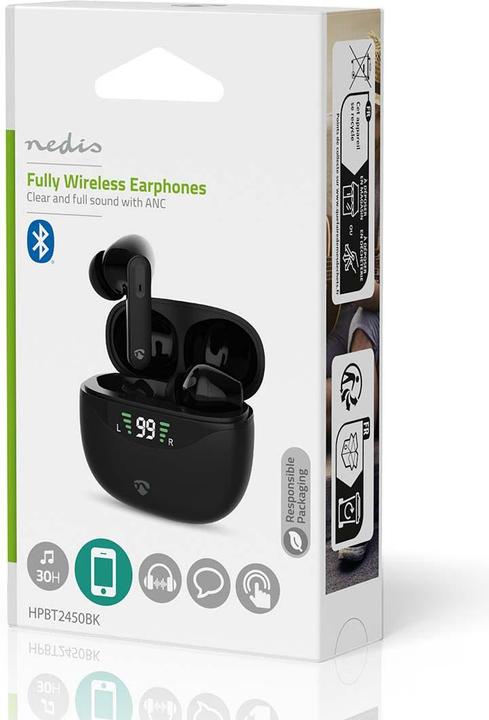 Produktbild Nedis Vollständig drahtlose Kopfhörer - ANC (Active noice Cancelling) - Bluetooth - max. Batteriespi (ANC, 30 h, Kabellos)