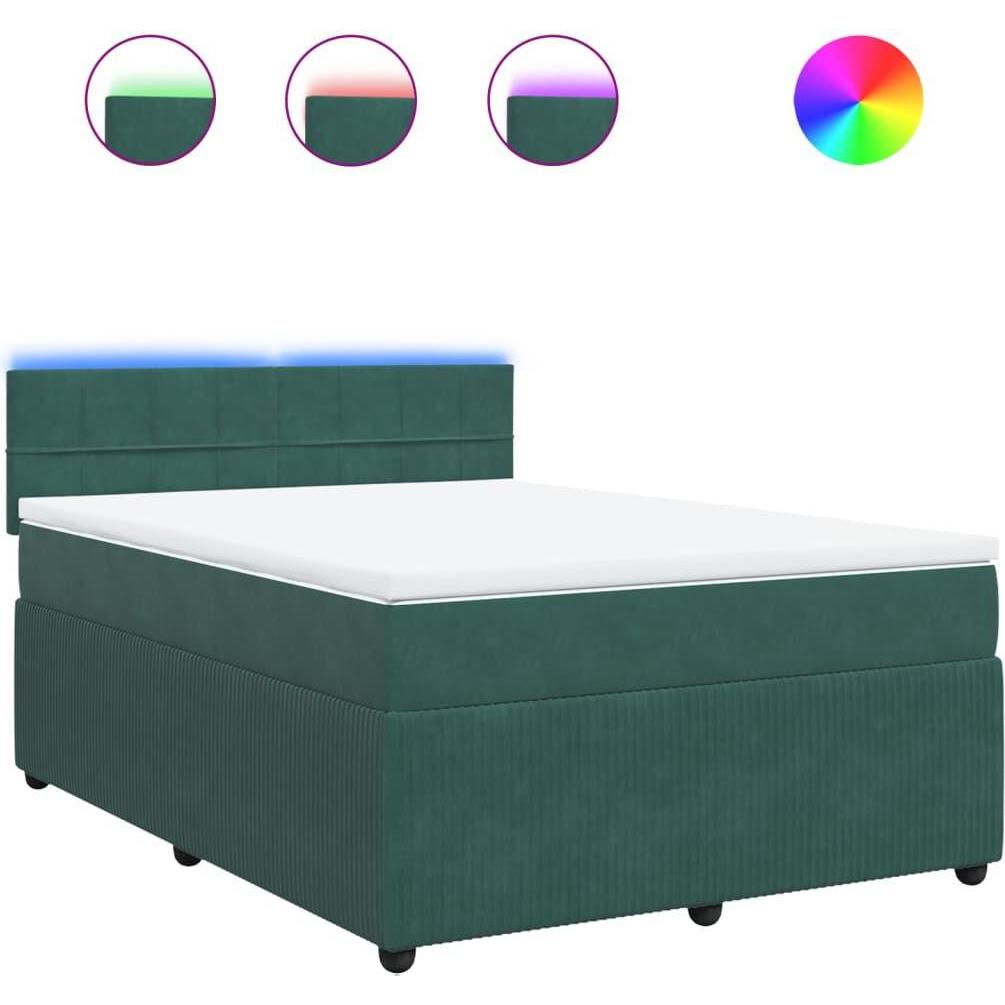 Thumbnail - VidaXL, Bett, Bo x springbett mit Matratze 160 x 200 cm Samt (160 x 200 cm)