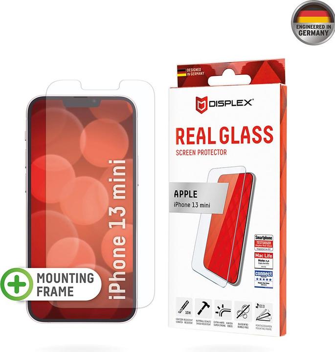 Actual product image Displex Real Glass, 2D Panzerglas (1 Piece, Apple iPhone 13 mini)