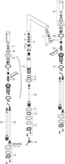Immagine prodotto Axor Miscelatore per lavabo a 3 fori UNO 200 Maniglia zero cromo