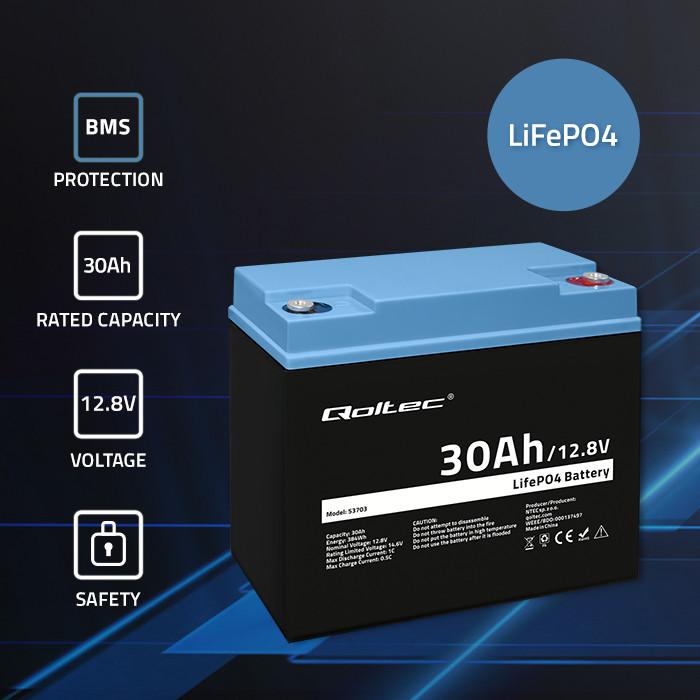 Produktbild Qoltec Versorgungsbatterie (12.80 V, 30 Ah)