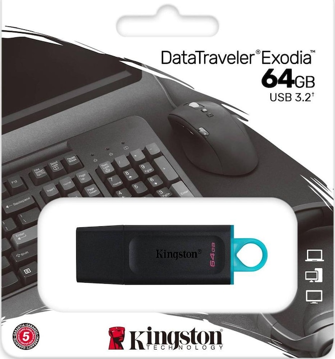 Image du produit Kingston DataTraveler Exodia (64 Go, USB-A, USB 3.2)