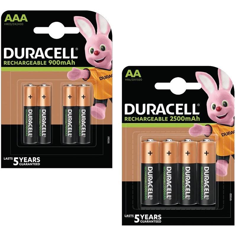 Duracell Ricaricabile AA/AAA 4 confezioni (4 pz., AAA), Batterie + pile