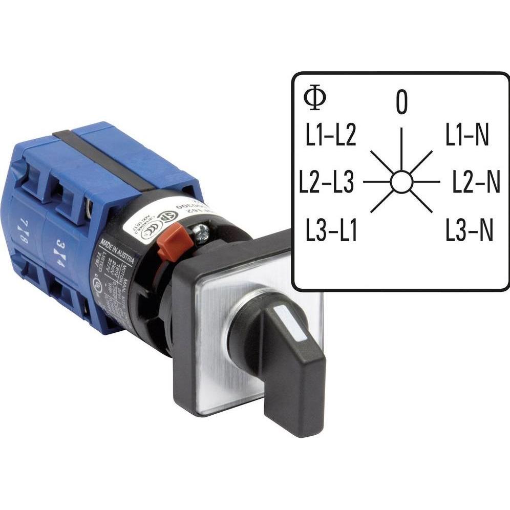 Thumbnail - Kraus & Naimer Voltmeter-Umschalter 10 A CG4, Taster + Schalter, Schwarz, Grau