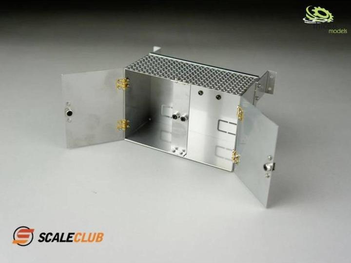 Actual product image ScaleClub 1:14 Staubox 90mm mit Doppeltüren Riffelblech V2A