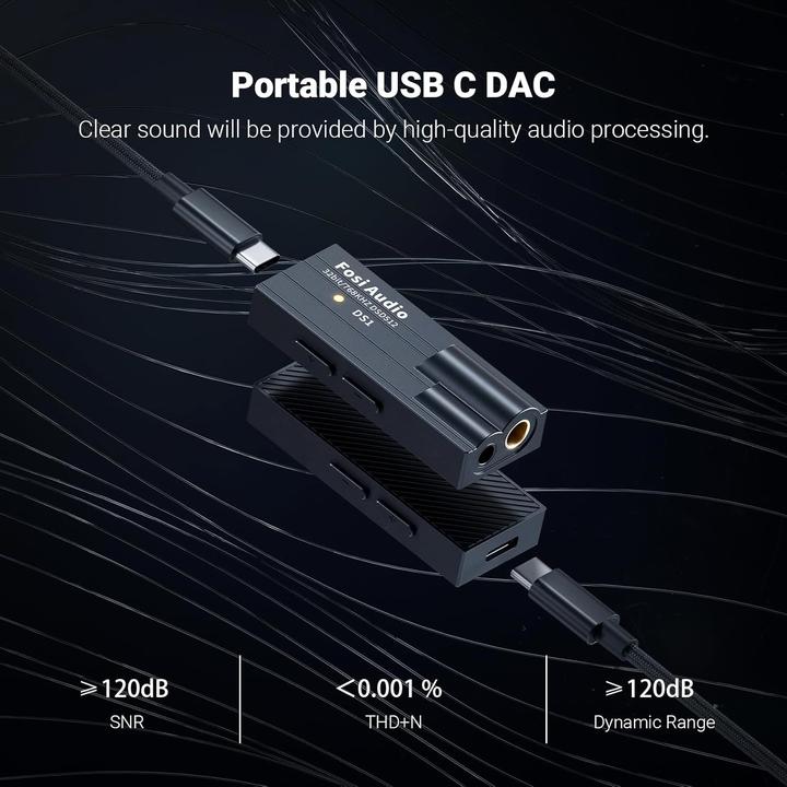 Actual product image Fosi Audio DS1, 32-Bit/768 kHz DAC und Kopfhörerverstärker