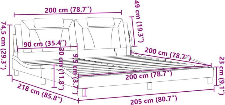 Actual product image vidaXL Bettgestell (200 x 200 cm)