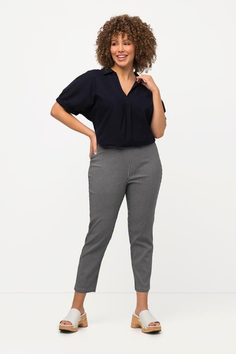 Produktbild Ulla Popken 7/8-Bengalinhose Sienna, Vichykaro, hochelastisch (52)