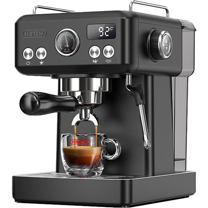 HiBREW H10A piston espresso machine with temperature control (black), Macchina per caffè con portafiltro, Nero