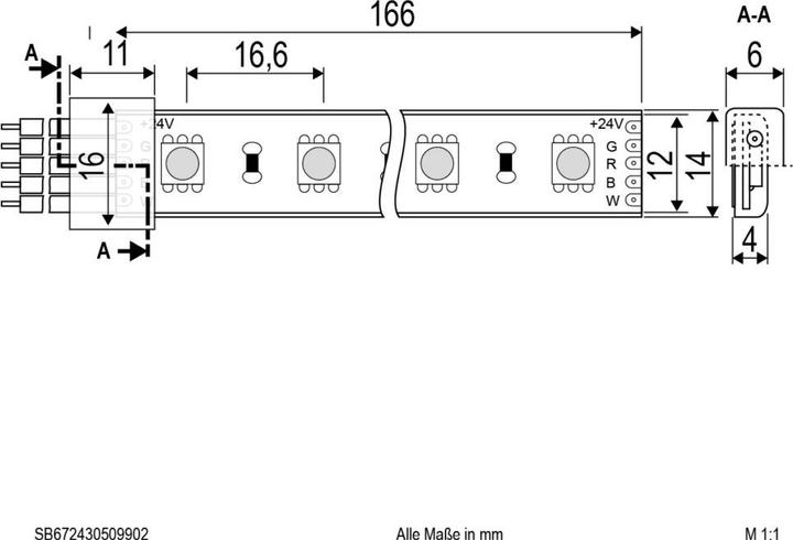 Actual product image EVN SB672430509902 LED strip IP67 24V/DC (RGBW, 500 cm, Indoor)