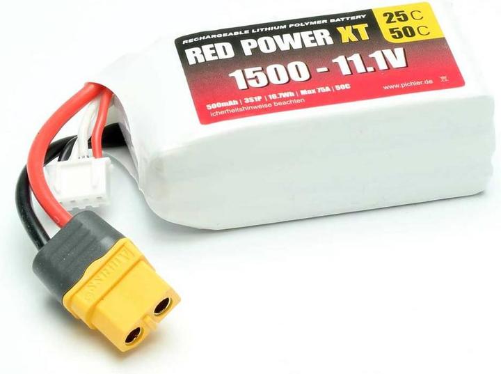 Actual product image Red Power Model Battery Pack (LiPo) 11.1 V 1500 mAh Softcase XT60 (11.10 V, 1500 mAh)