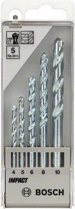 Image du produit Bosch Professional Zubehör Mèches hélicoïdales à pierre en métal dur (4 mm, 5 mm, 6 mm, 8 mm, 10 mm)